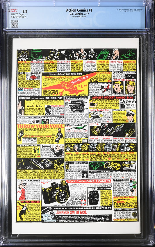 Action Comics # 1 CGC 9.8 Loot Crate Reprint