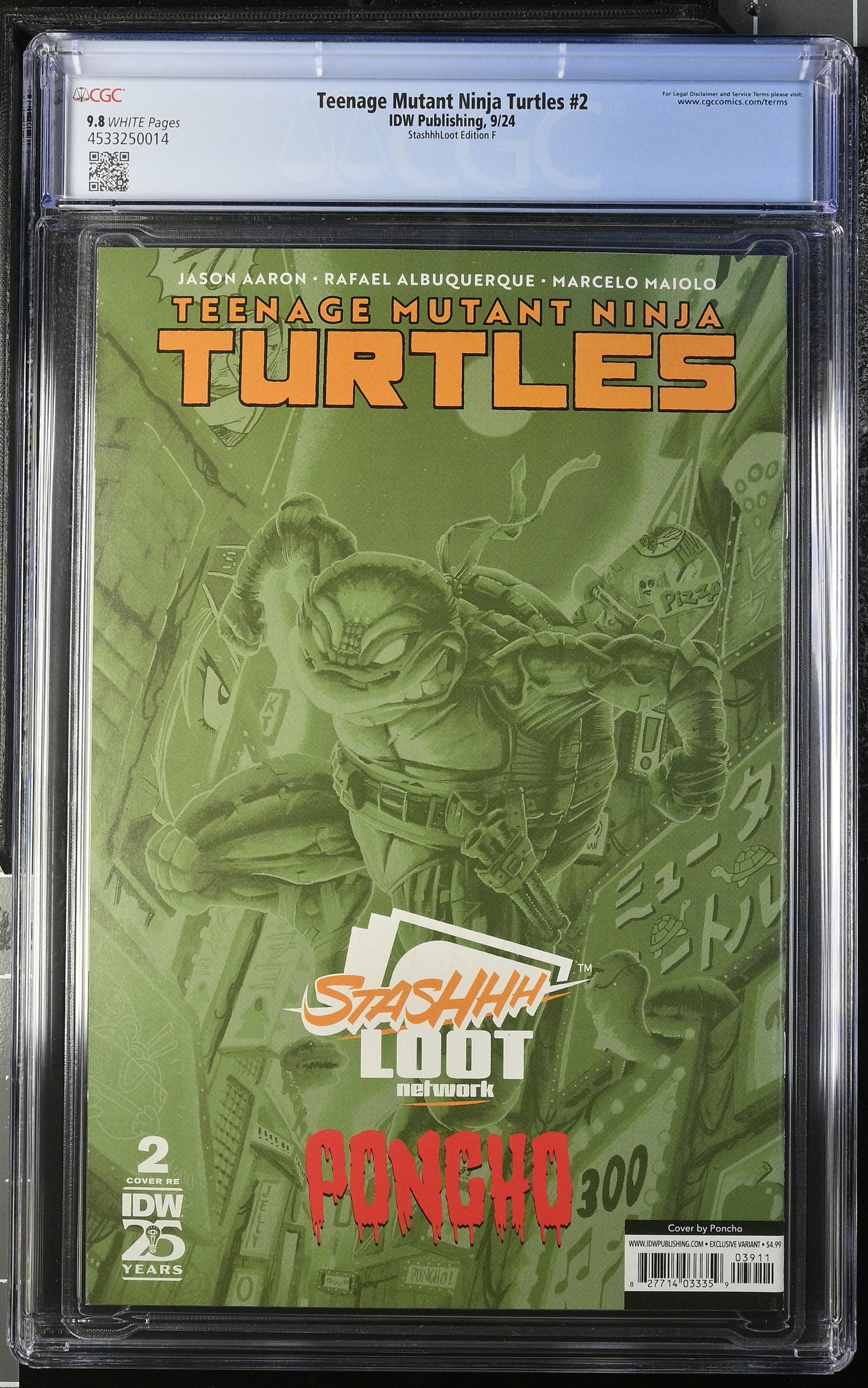 Teenage Mutant Ninja Turtles #2 CGC 9.8 NYCC Stashhhloot
