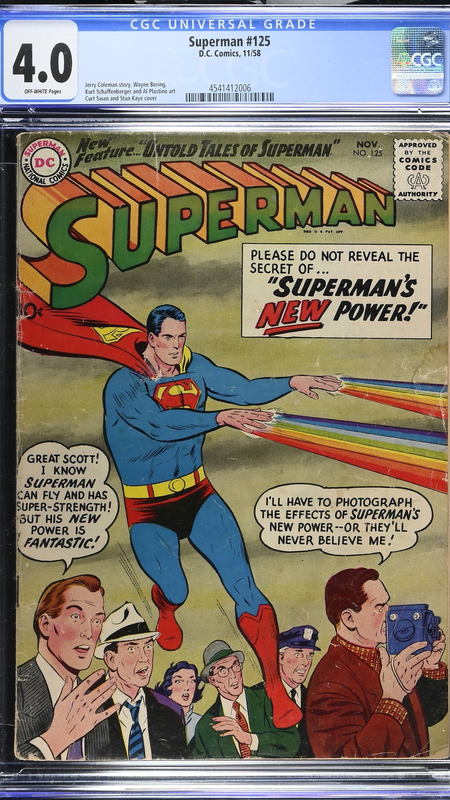 Superman #125 CGC 4.0