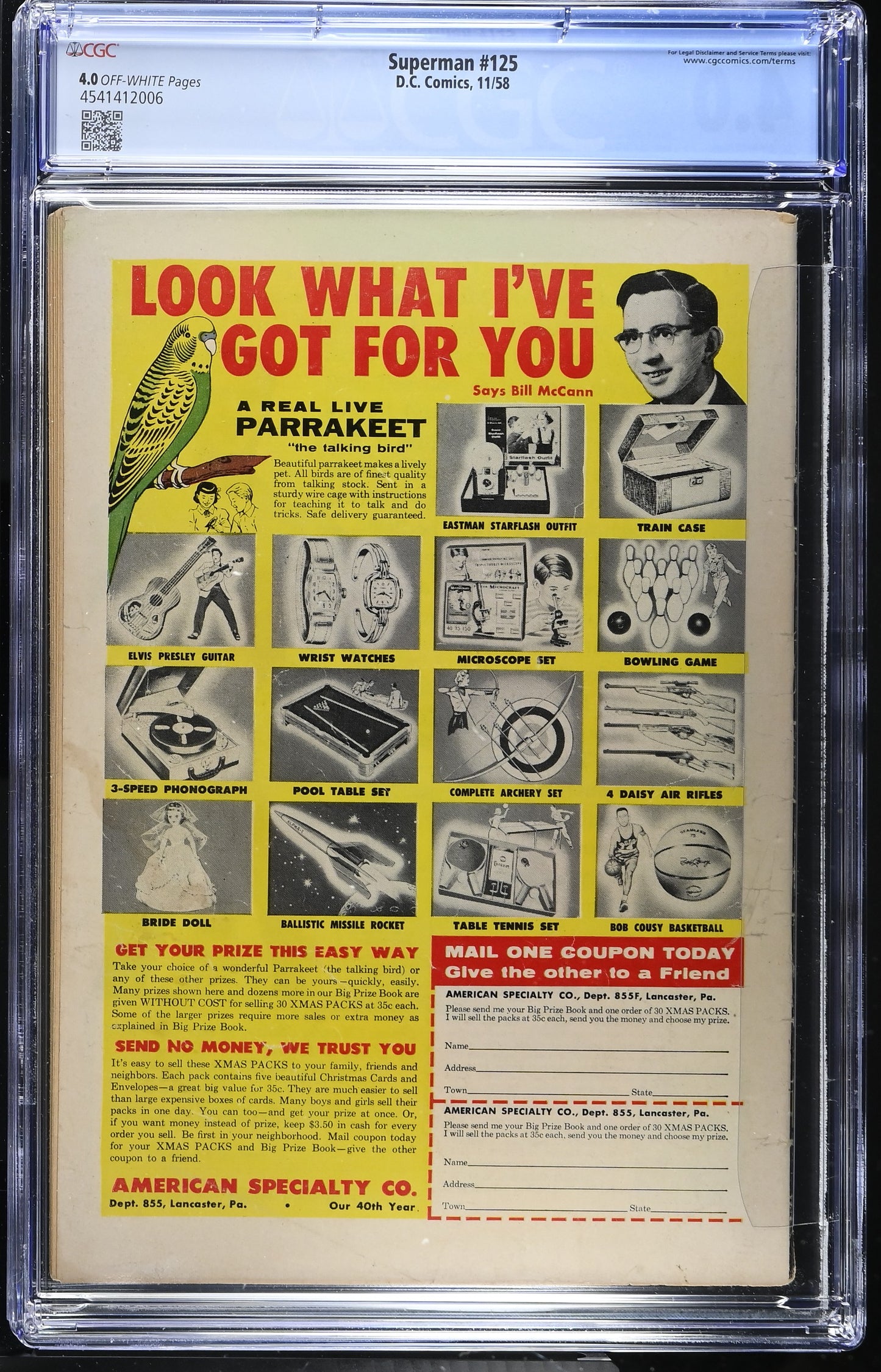 Superman #125 CGC 4.0