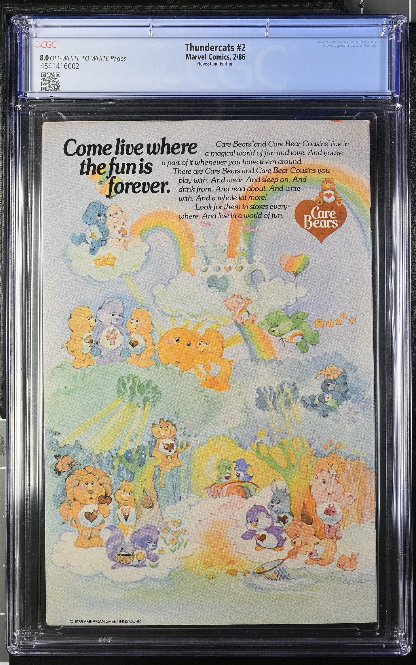 Thundercats # 2 CGC 8.0 Newsstand