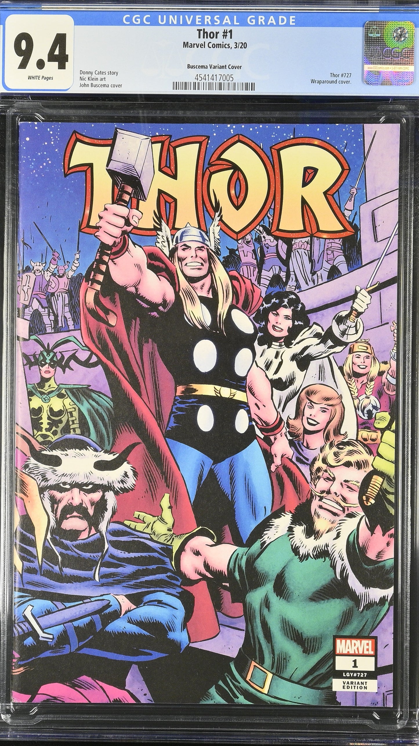 Thor # 1 CGC 9.4 Buscema Wraparound virgin 1:1000