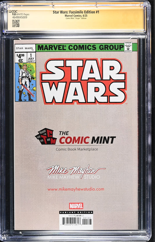Star Wars # 1 CGC Signature Series 9.8 C3P0 sketch Mike Mayhew gold auto 1/1