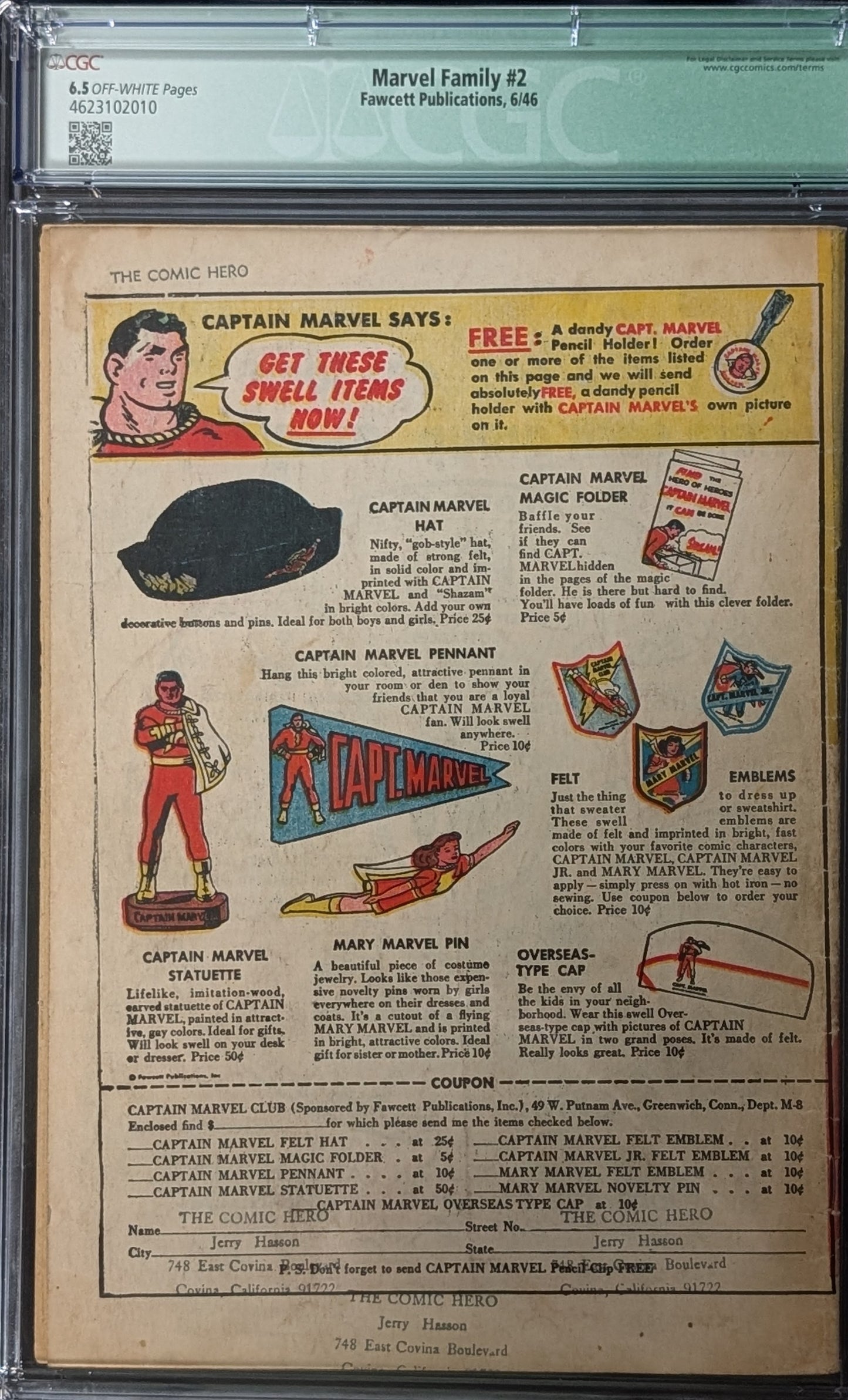 Marvel Family #2 QUALIFIED CGC 6.5