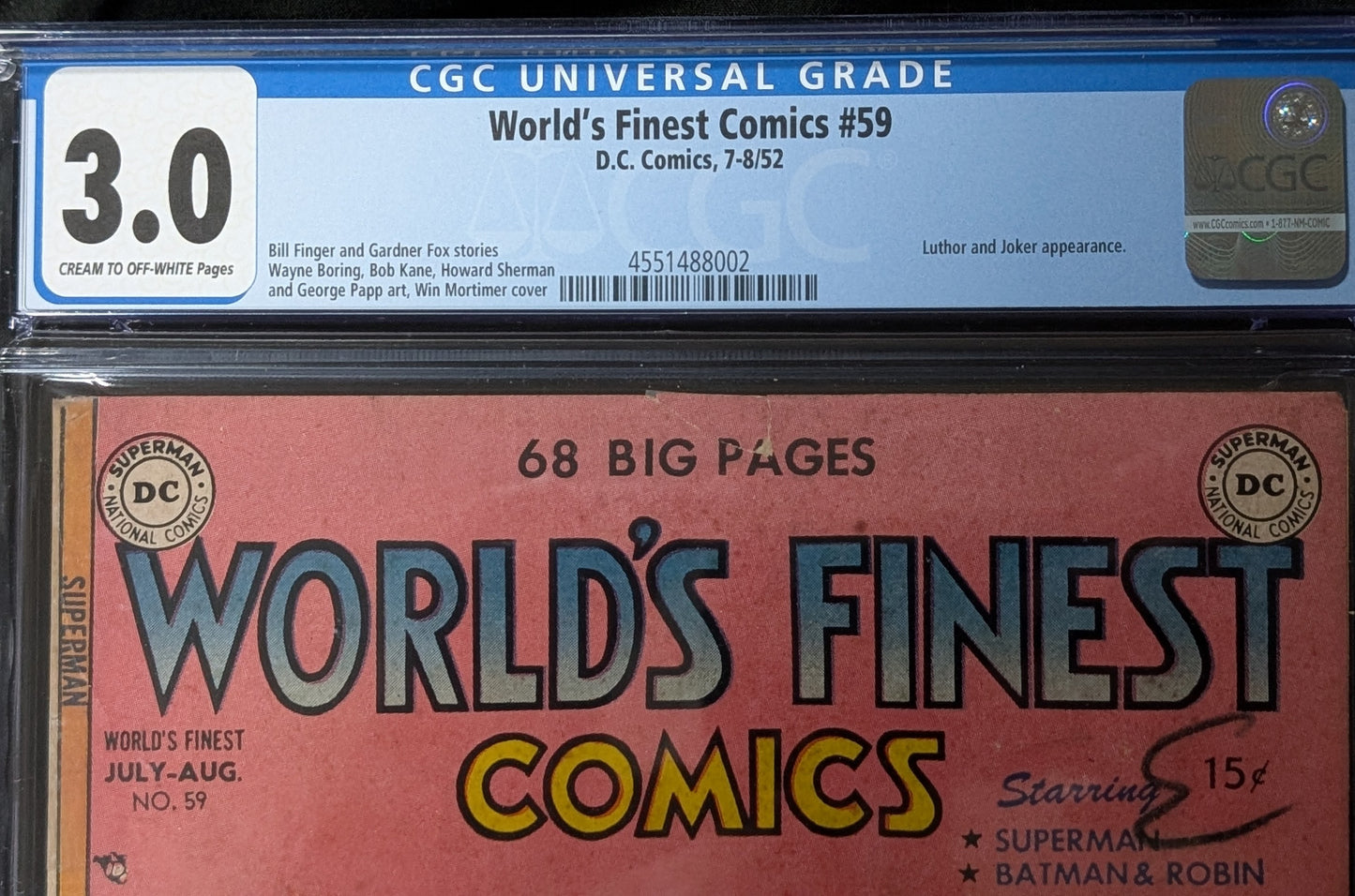 World's Finest #59 CGC 3.0
