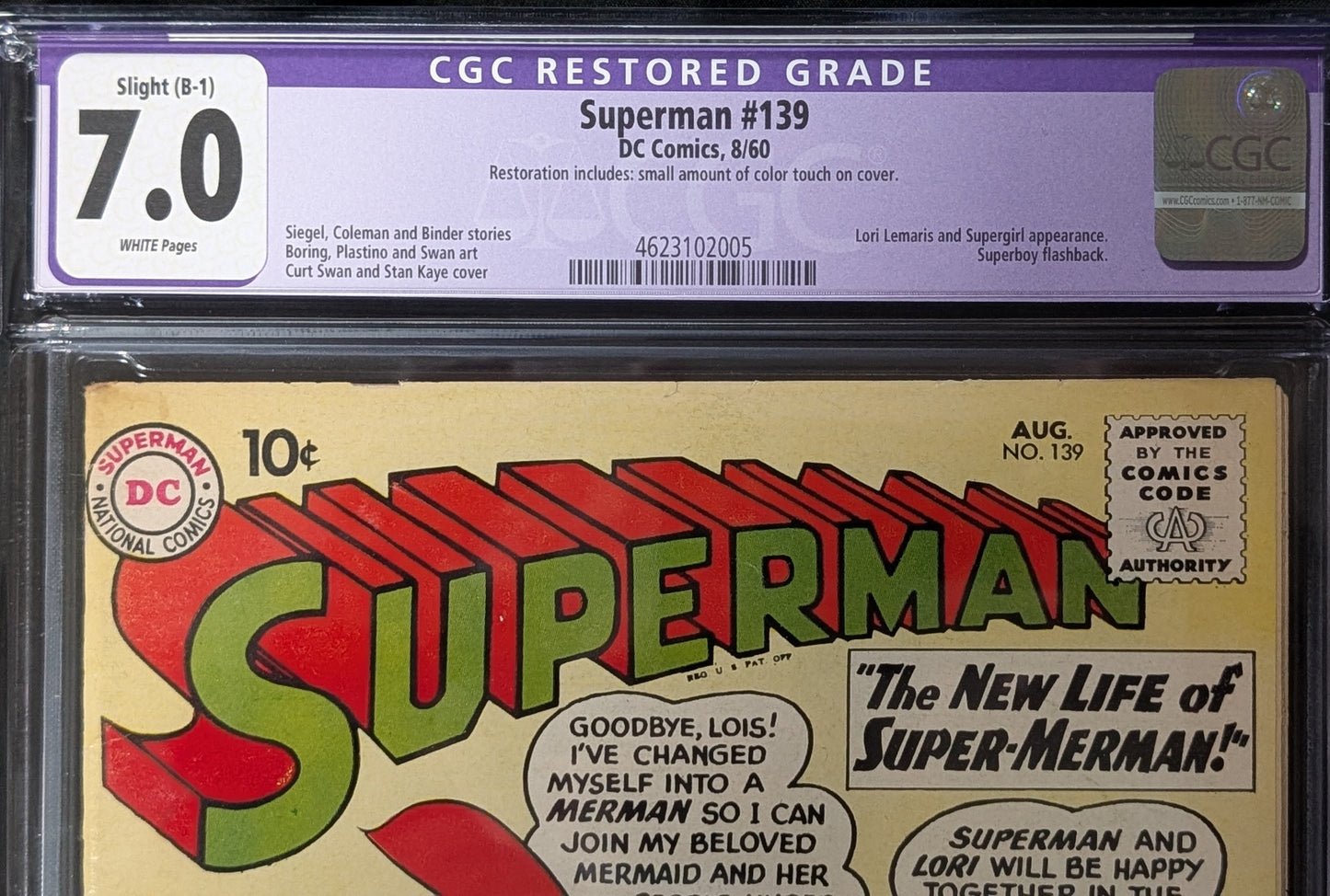 Superman # 139 RESTORED CGC 7.0