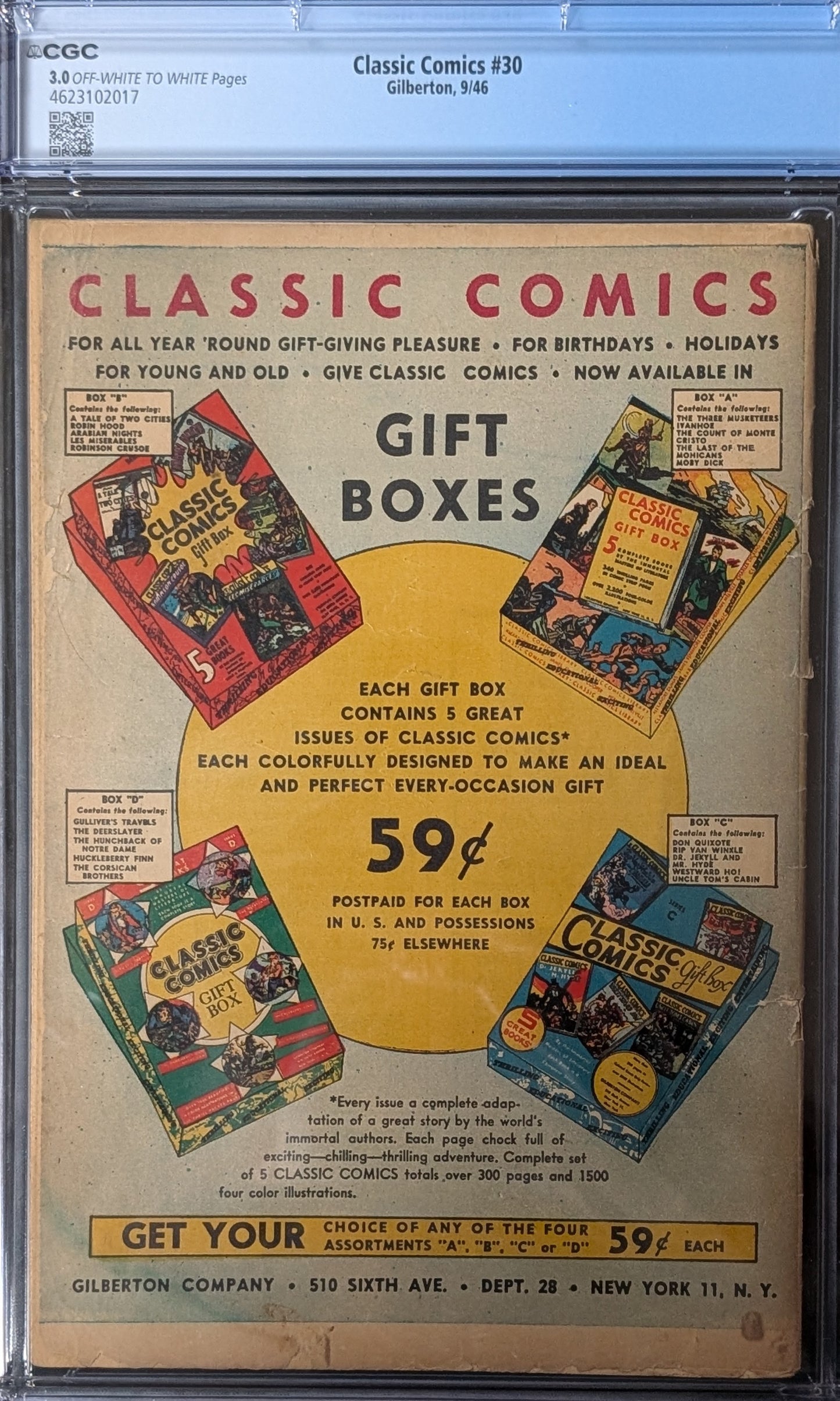 Classic Comics #30 CGC 3.0