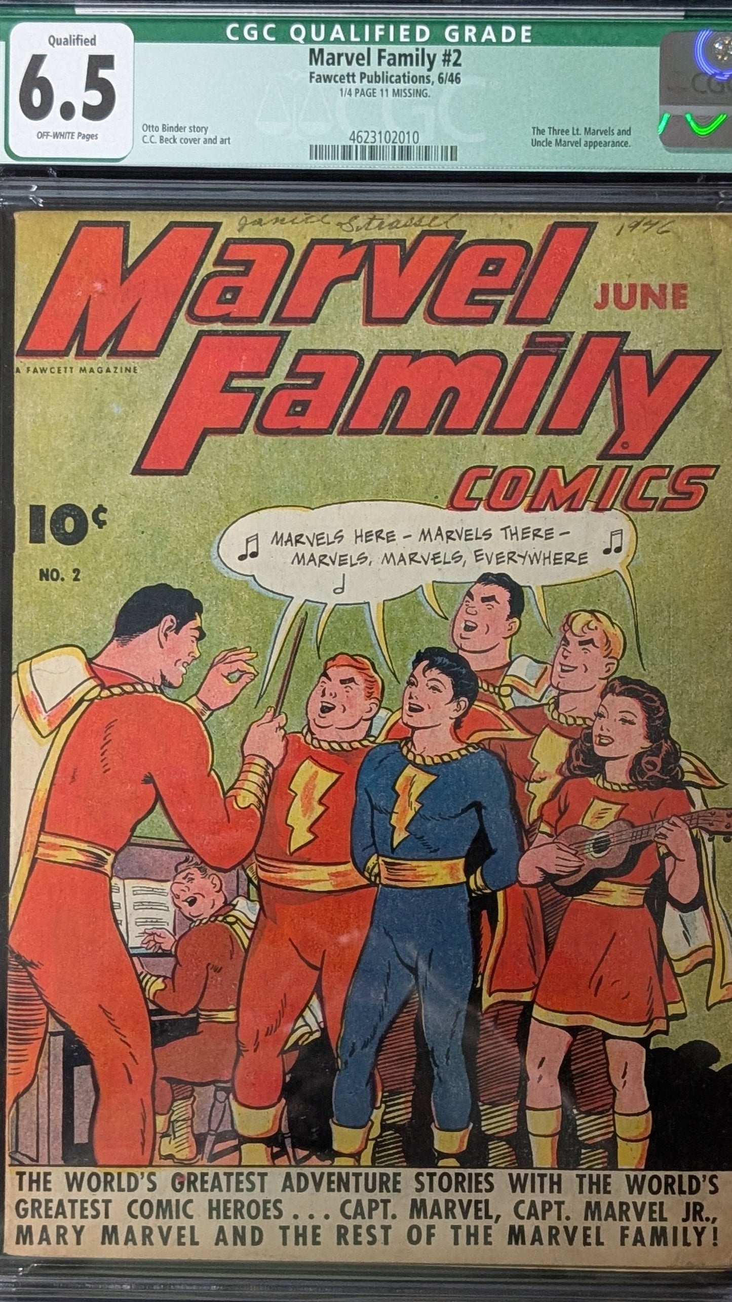 Marvel Family #2 QUALIFIED CGC 6.5