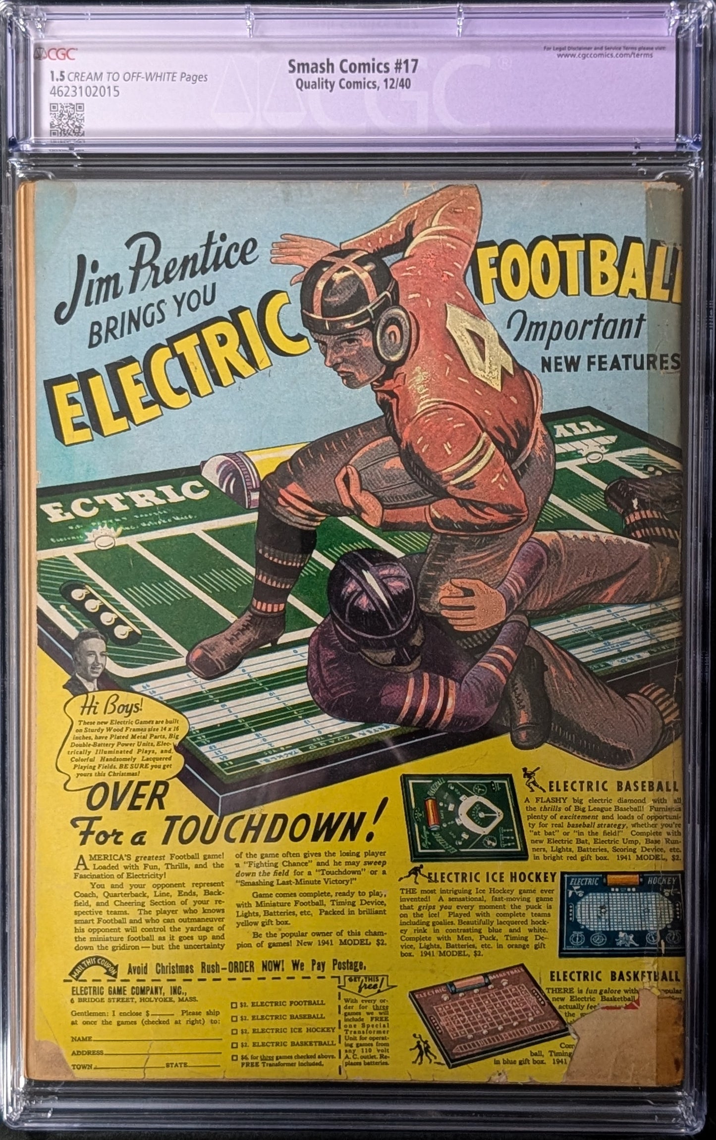 Smash Comics #17 RESTORED CGC 1.5