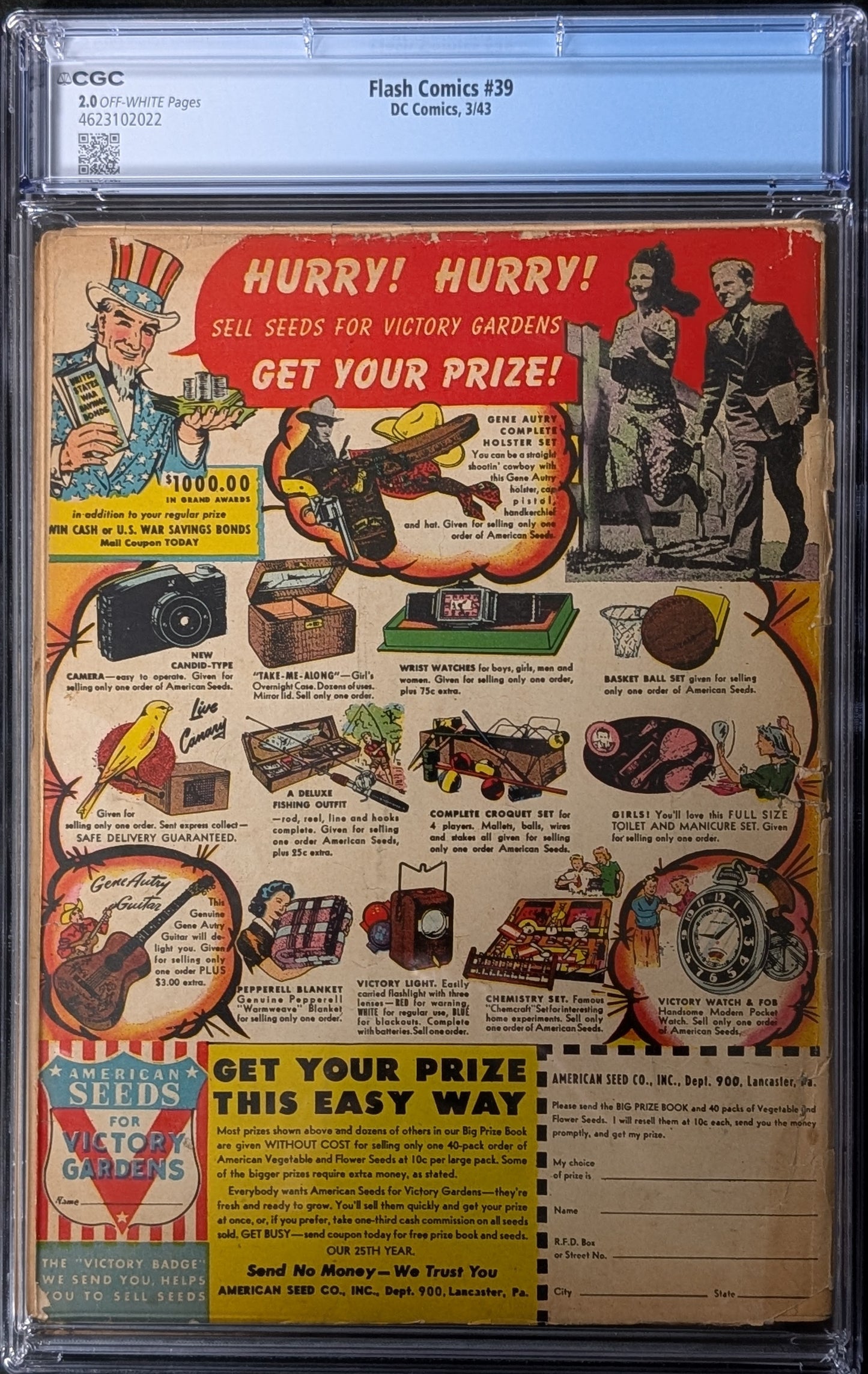 Flash Comics #39 CGC 2.0