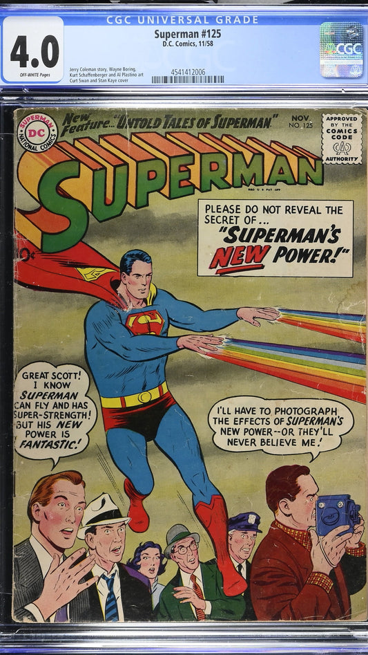 Superman #125 CGC 4.0