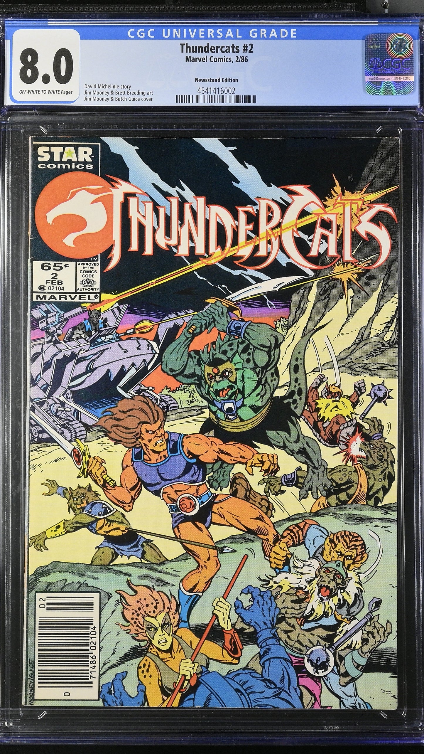 Thundercats # 2 CGC 8.0 Newsstand