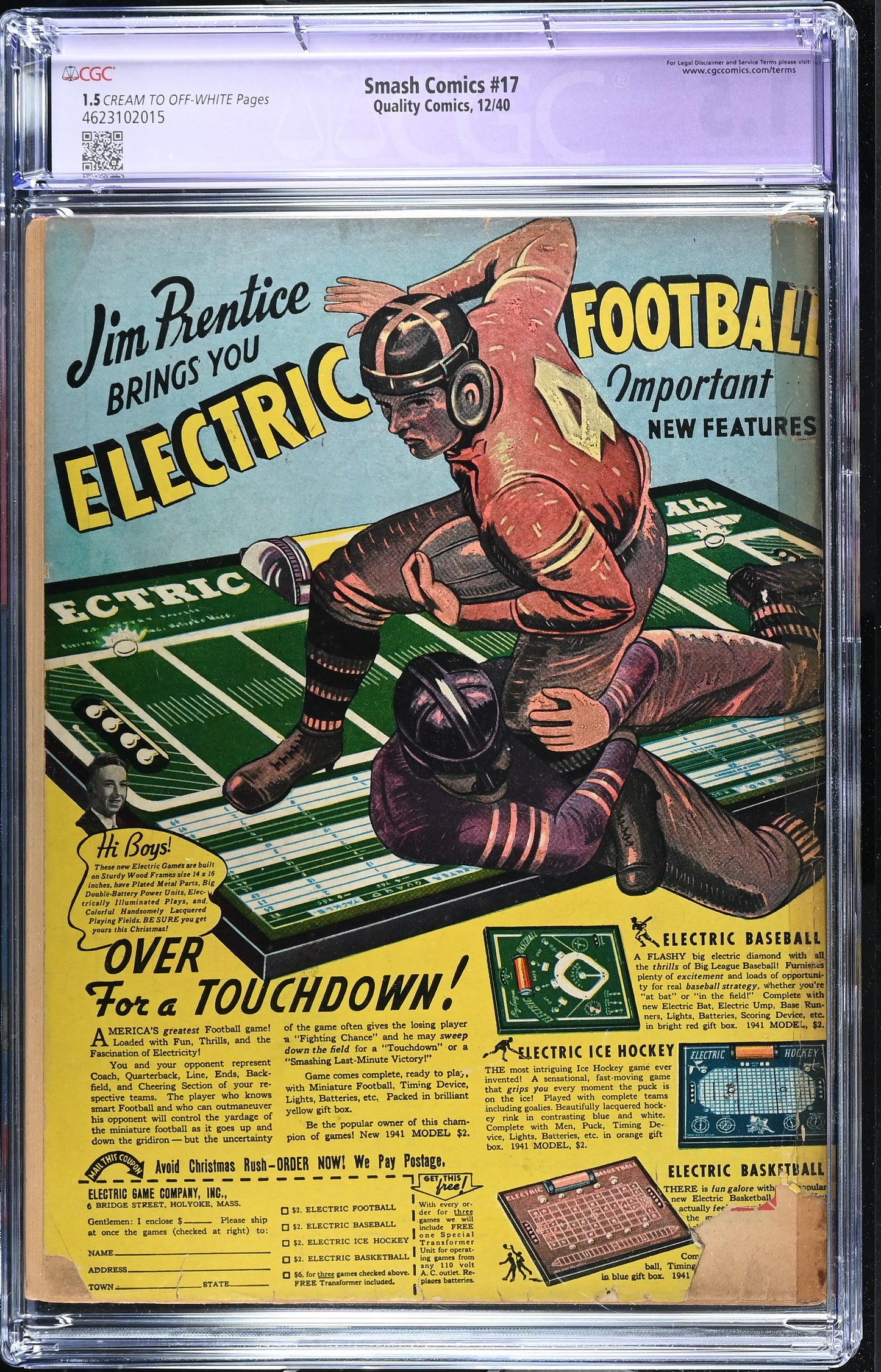 Smash Comics #17 RESTORED CGC 1.5