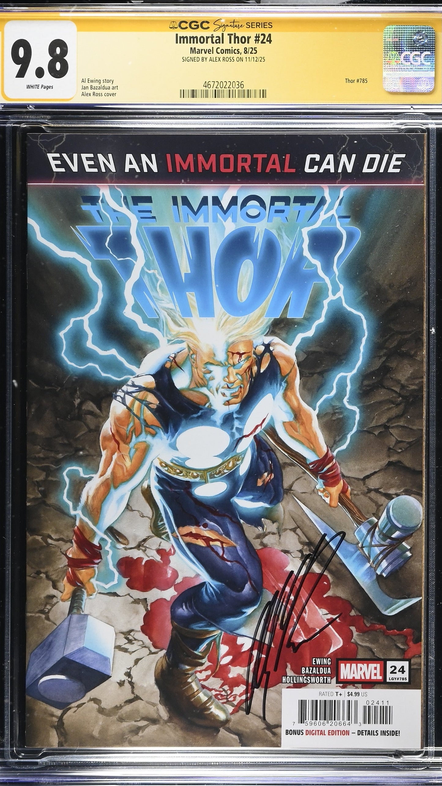 Immortal Thor # 24 CGC Signature Series 9.8
