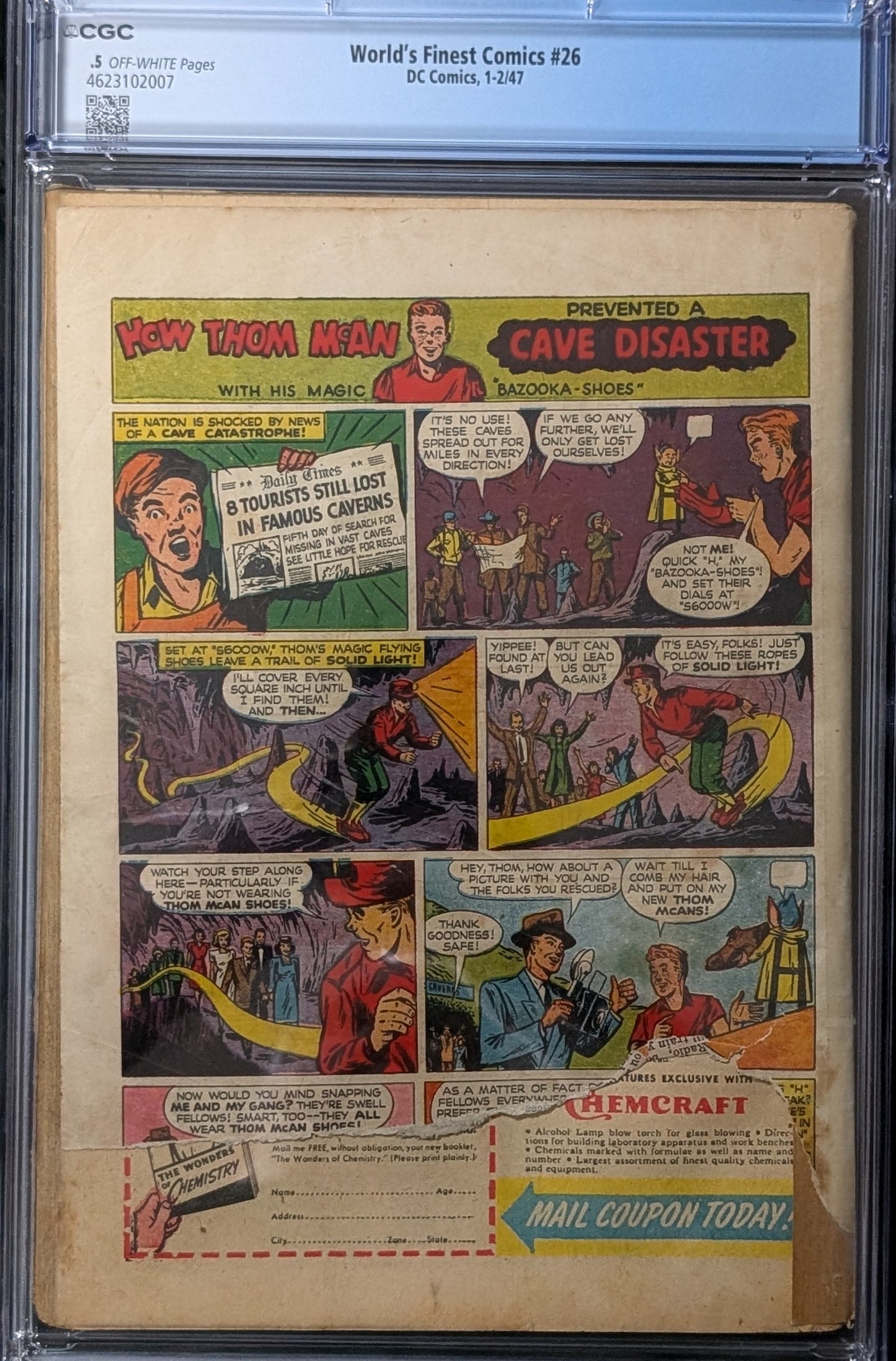 World's Finest #26 CGC .5 (Page 8 missing)