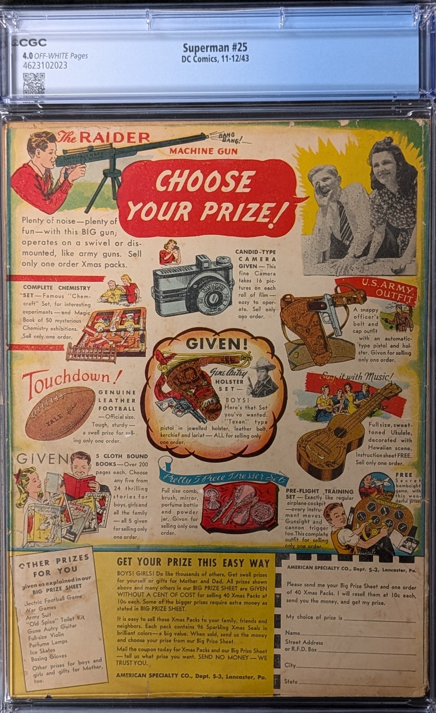 Superman #25 CGC 4.0