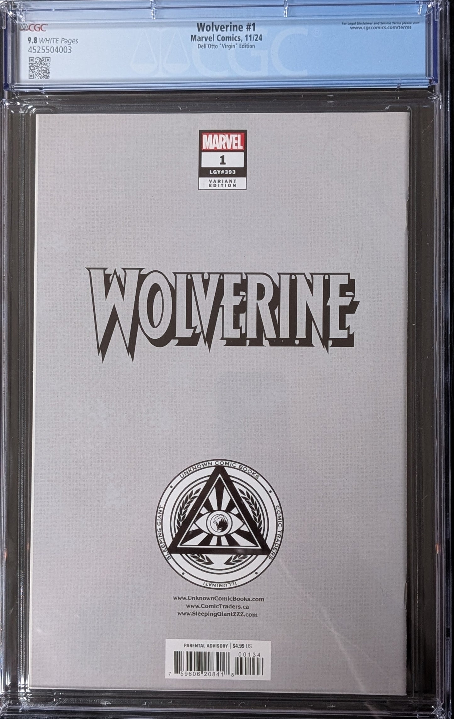 Wolverine #1 CGC 9.8 Dell' Otto virgin